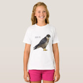 Peregrine falcon bird Cartoon Illustration T-Shirt (Vorne ganz)