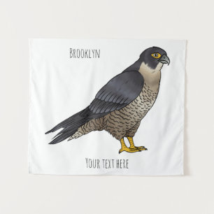 Peregrine falcon bird Cartoon Illustration Wandteppich