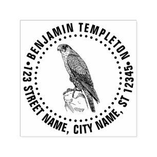 Peregrine Falcon Bird der Rücksendeadresse "Prey N Permastempel