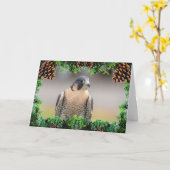 Peregrine Falcon Christmas Card Karte (Gelbe Blume)