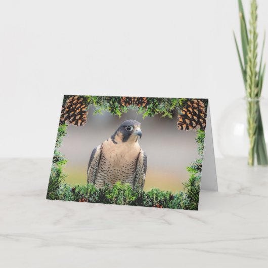 Peregrine Falcon Christmas Card Karte (Vorderseite)