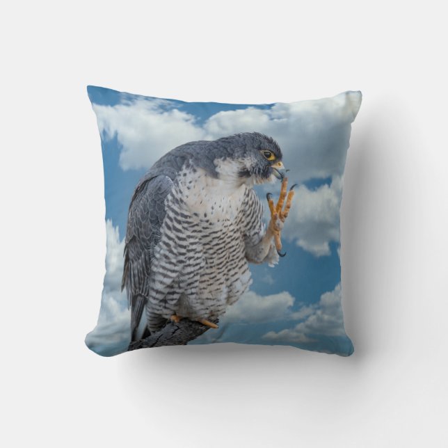 Peregrine Falcon entlang des Hudson River Kissen (Vorderseite)