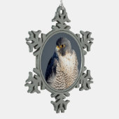 Peregrine Falcon entlang des Hudson River Schneeflocken Zinn-Ornament (Links)