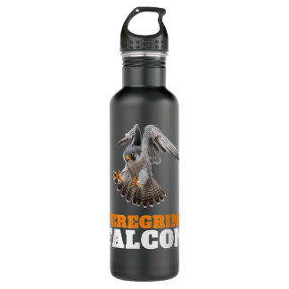 Peregrine Falcon Falco peregrinus Faucon pèlerin Edelstahlflasche