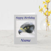 Peregrine Falcon-Happy Birthday Karte (Gelbe Blume)