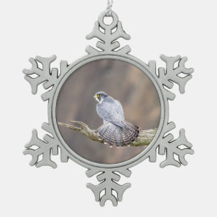 Peregrine Falcon im Palisades Interstate Park Schneeflocken Zinn-Ornament
