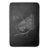 Peregrine Falcon in Baumzweigen mit Handschrift Badematte (Vorderseite Vertikal)