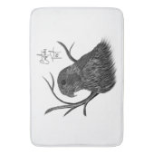 Peregrine Falcon in Baumzweigen mit Handschrift Badematte (Vorderseite Vertikal)