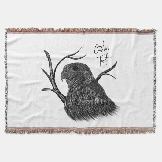 Peregrine Falcon in Baumzweigen mit Handschrift Decke (Vorderseite)