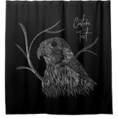 Peregrine Falcon in Baumzweigen mit Handschrift Duschvorhang (Vorderseite)