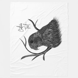 Peregrine Falcon in Baumzweigen mit Handschrift Fleecedecke