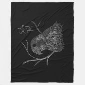 Peregrine Falcon in Baumzweigen mit Handschrift Fleecedecke (Vorderseite)