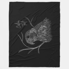 Peregrine Falcon in Baumzweigen mit Handschrift Fleecedecke