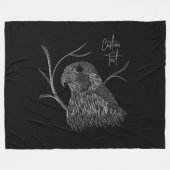 Peregrine Falcon in Baumzweigen mit Handschrift Fleecedecke (Vorderseite (Horizontal))