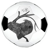 Peregrine Falcon in Baumzweigen mit Handschrift Fußball (Gedreht)