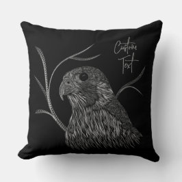 Peregrine Falcon in Baumzweigen mit Handschrift Kissen