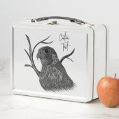 Peregrine Falcon in Baumzweigen mit Handschrift Metall Brotdose (Beispiel)