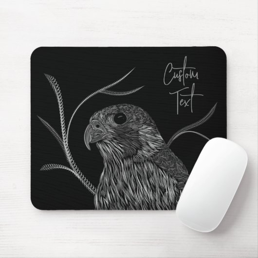Peregrine Falcon in Baumzweigen mit Handschrift Mousepad (Mit Mouse)