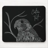 Peregrine Falcon in Baumzweigen mit Handschrift Mousepad (Vorne)