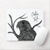 Peregrine Falcon in Baumzweigen mit Handschrift Mousepad (Mit Mouse)