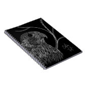 Peregrine Falcon in Baumzweigen mit Handschrift Notizblock (Rechte Seite)