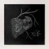 Peregrine Falcon in Baumzweigen mit Handschrift Puzzle (Horizontal)