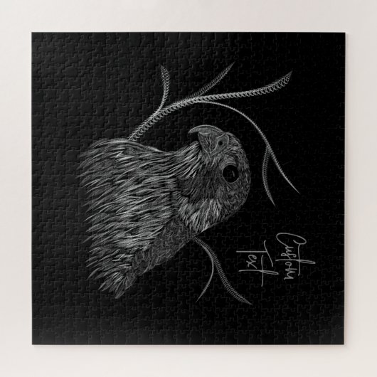 Peregrine Falcon in Baumzweigen mit Handschrift Puzzle (Horizontal)