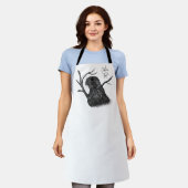 Peregrine Falcon in Baumzweigen mit Handschrift Schürze (Getragen)