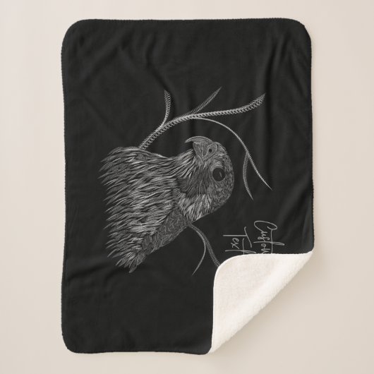 Peregrine Falcon in Baumzweigen mit Handschrift Sherpadecke (Vorderseite)