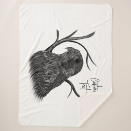 Peregrine Falcon in Baumzweigen mit Handschrift Sherpadecke