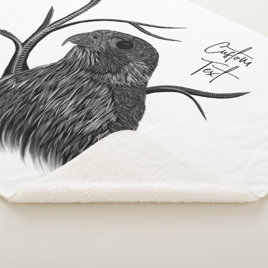 Peregrine Falcon in Baumzweigen mit Handschrift Sherpadecke (3/4)