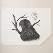 Peregrine Falcon in Baumzweigen mit Handschrift Sherpadecke (Vorderseite (Horizontal))