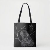 Peregrine Falcon in Baumzweigen mit Handschrift Tasche (Vorderseite)