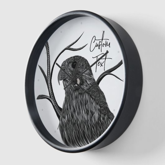 Peregrine Falcon in Baumzweigen mit Handschrift Uhr (Winkel)