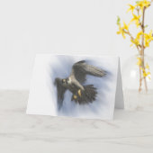 Peregrine Falcon in Flight Card Karte (Gelbe Blume)