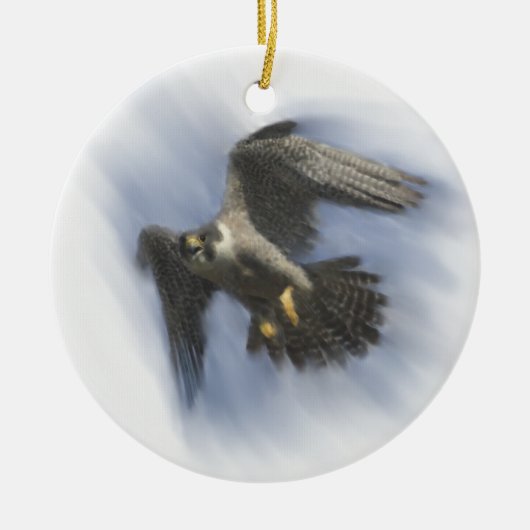 Peregrine Falcon in Flight Keramikornament (Vorne)