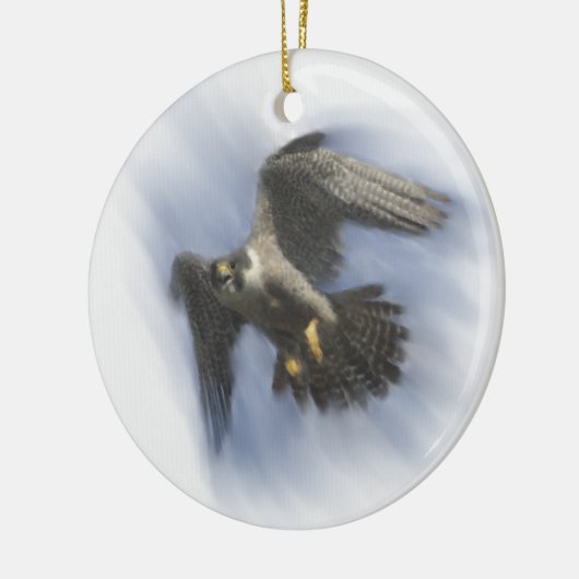 Peregrine Falcon in Flight Keramikornament (Links)