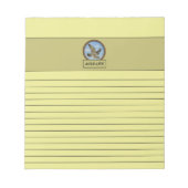 Peregrine Falcon Light Yellow Notepad Notizblock (Vorderseite)