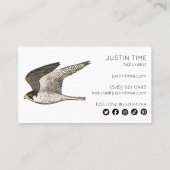 Peregrine Falcon Naturalist Guide Vogelbeobachtung Visitenkarte (Rückseite)