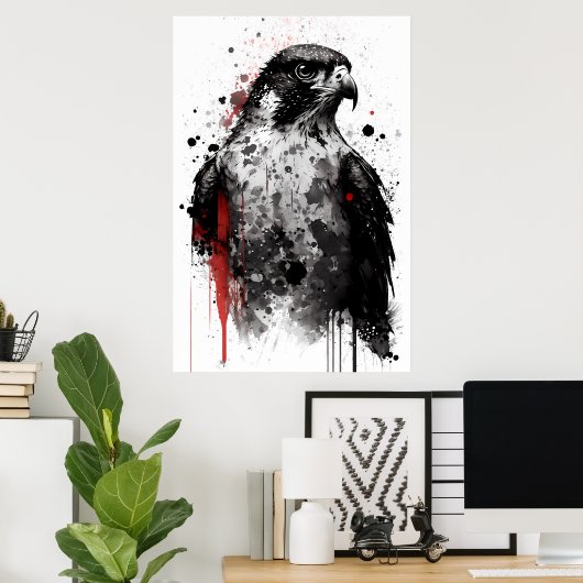 Peregrine Falcon Portrait Poster (Heimbüro)