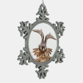 Peregrine Falcon Schneeflocken Zinn-Ornament (Links)