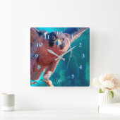 Peregrine Falcon WINGS of MERCURY Square Wall Cloc Quadratische Wanduhr (Zuhause)