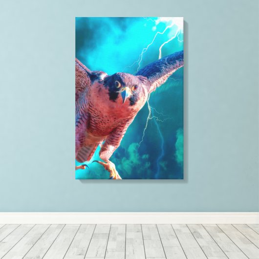 Peregrine Falcon WINGS von MERCURY Canvas Print Leinwanddruck (Insitu (Holzboden))
