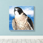 Peregrine Falcon Wrapped Canvas Print Leinwanddruck (Insitu (Holzboden))