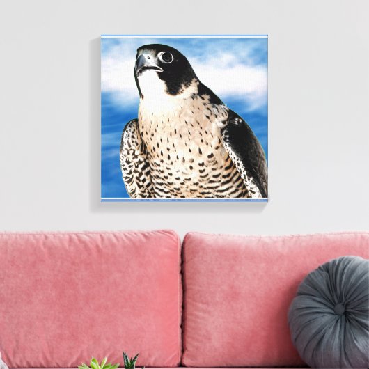 Peregrine Falcon Wrapped Canvas Print Leinwanddruck (Insitu (Wohnzimmer))