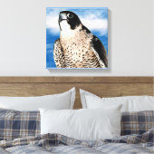 Peregrine Falcon Wrapped Canvas Print Leinwanddruck (Insitu (Schlafzimmer))
