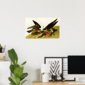 Peregrine Falcons John James Audubon 1838 Poster (Heimbüro)