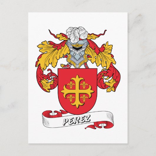 Perez Familienwappen Postkarte (Vorderseite)