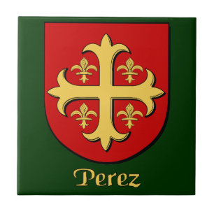 Perez Family Shield Decorations-Tile Fliese