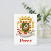 Perez Schild von Puerto Rico Postkarte (Stehend Vorderseite)